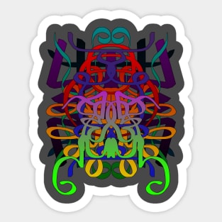 Abstract Symmetrical Colorfull Ribbons Sticker